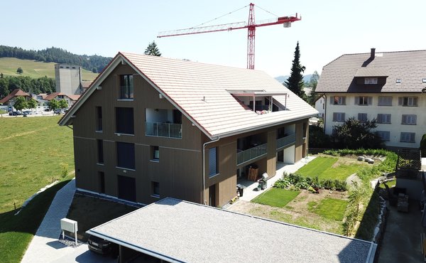 Neubau eines 6-Familienhauses an der Emmentalstrasse in Goldbach.