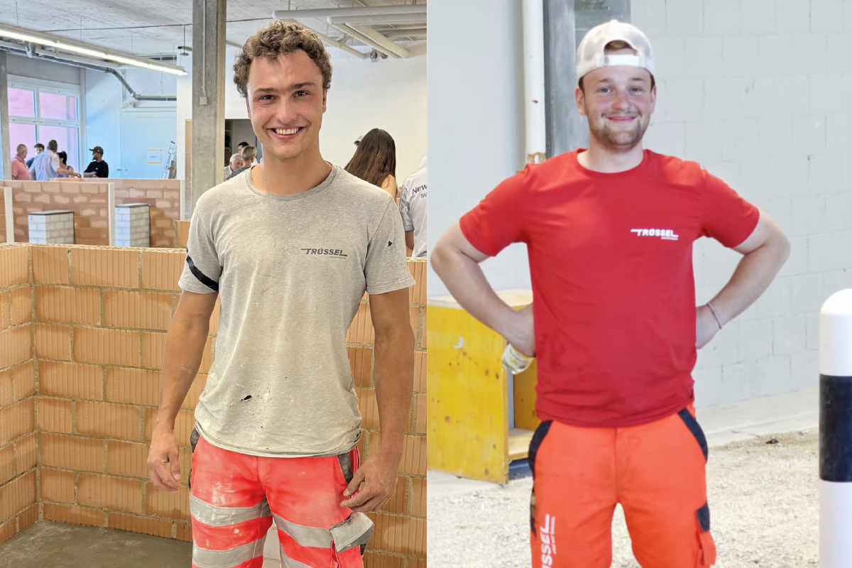 Kilian Minder und Tim Marti von der Trüssel AG nach ihrem erfolgreichen Lehrabschluss 2026.