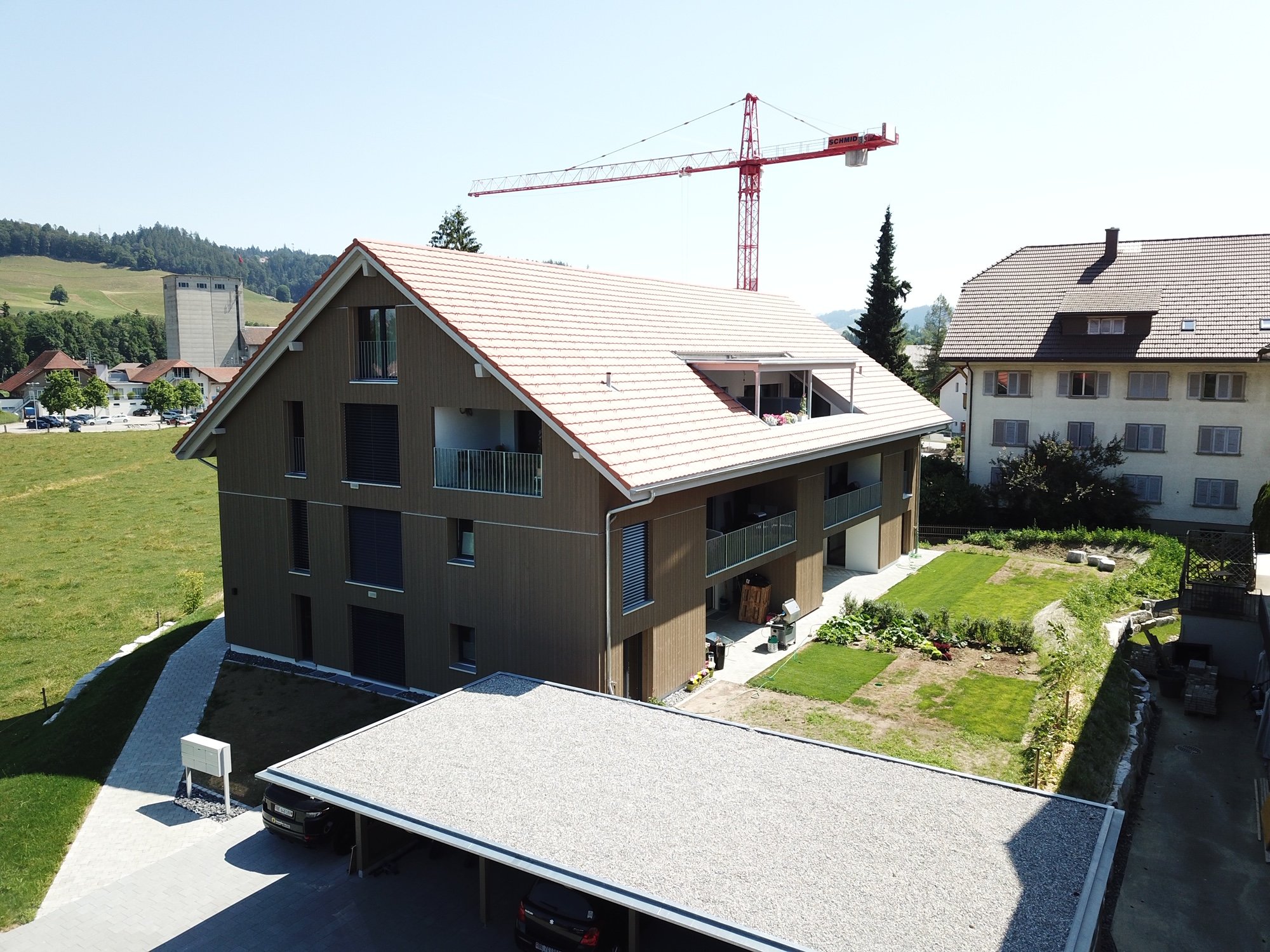 Neubau eines 6-Familienhauses an der Emmentalstrasse in Goldbach.